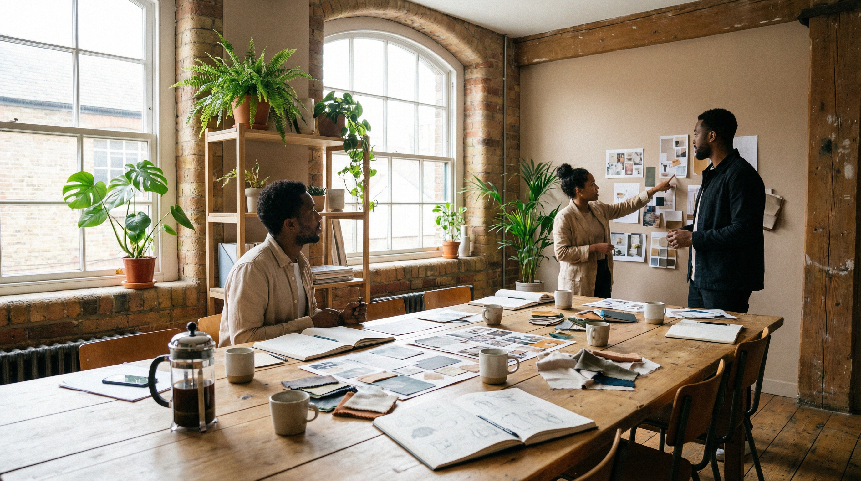 Creative studio team and workspace, UK brand and communication studio